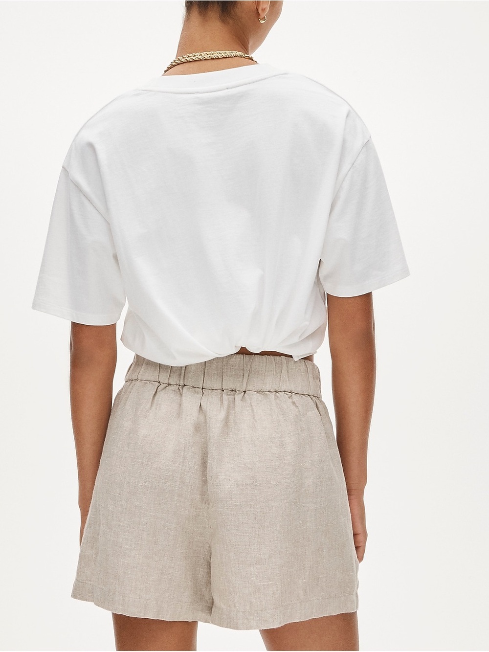 J.Crew Tropez 100% Linen Pull-On Shorts Natural Oatmeal Beige Size Large - Picture 2 of 11